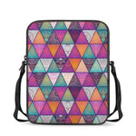 Triangle Bohemian Mandala Pattern Print Rectangular Crossbody Bag