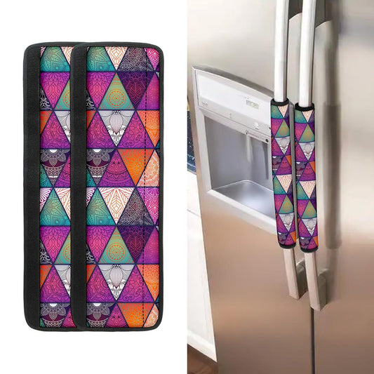 Triangle Bohemian Mandala Pattern Print Refrigerator Handle Covers