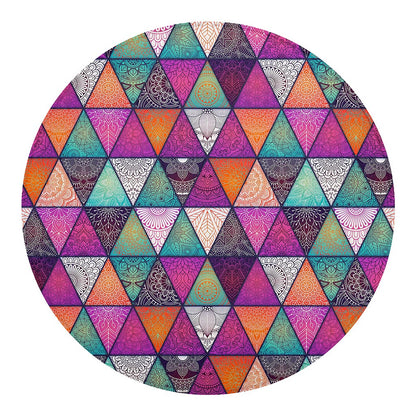 Triangle Bohemian Mandala Pattern Print Round Blanket