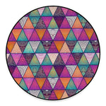 Triangle Bohemian Mandala Pattern Print Round Floor Mat