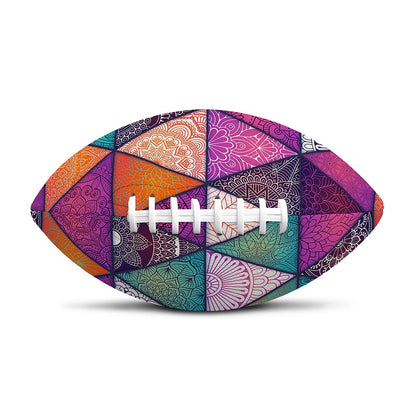 Triangle Bohemian Mandala Pattern Print Rugby Ball