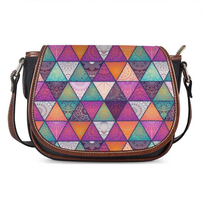 Triangle Bohemian Mandala Pattern Print Saddle Bag