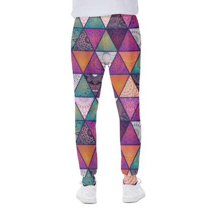 Triangle Bohemian Mandala Pattern Print Scuba Joggers