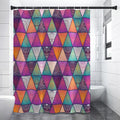 Triangle Bohemian Mandala Pattern Print Shower Curtain