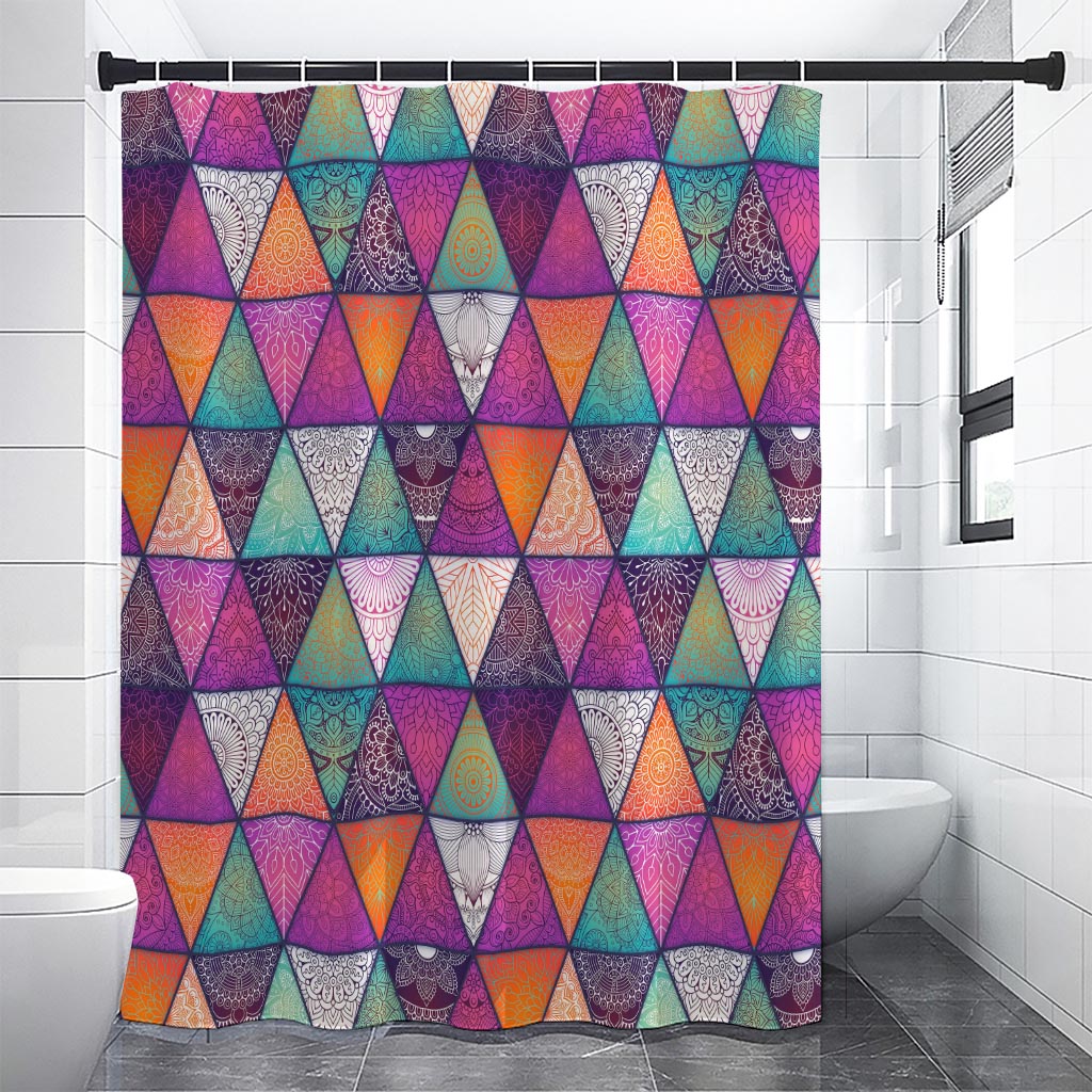 Triangle Bohemian Mandala Pattern Print Shower Curtain