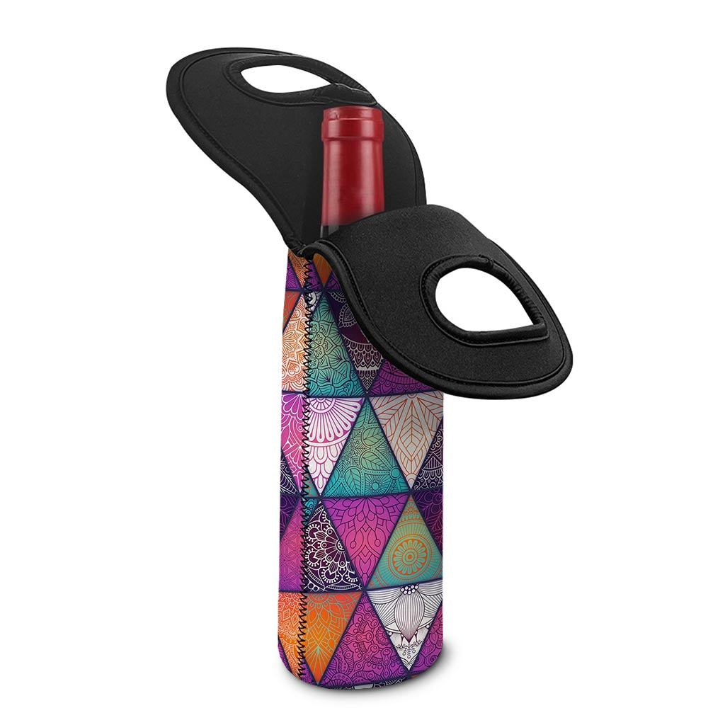 Triangle Bohemian Mandala Pattern Print Single Neoprene Wine Tote