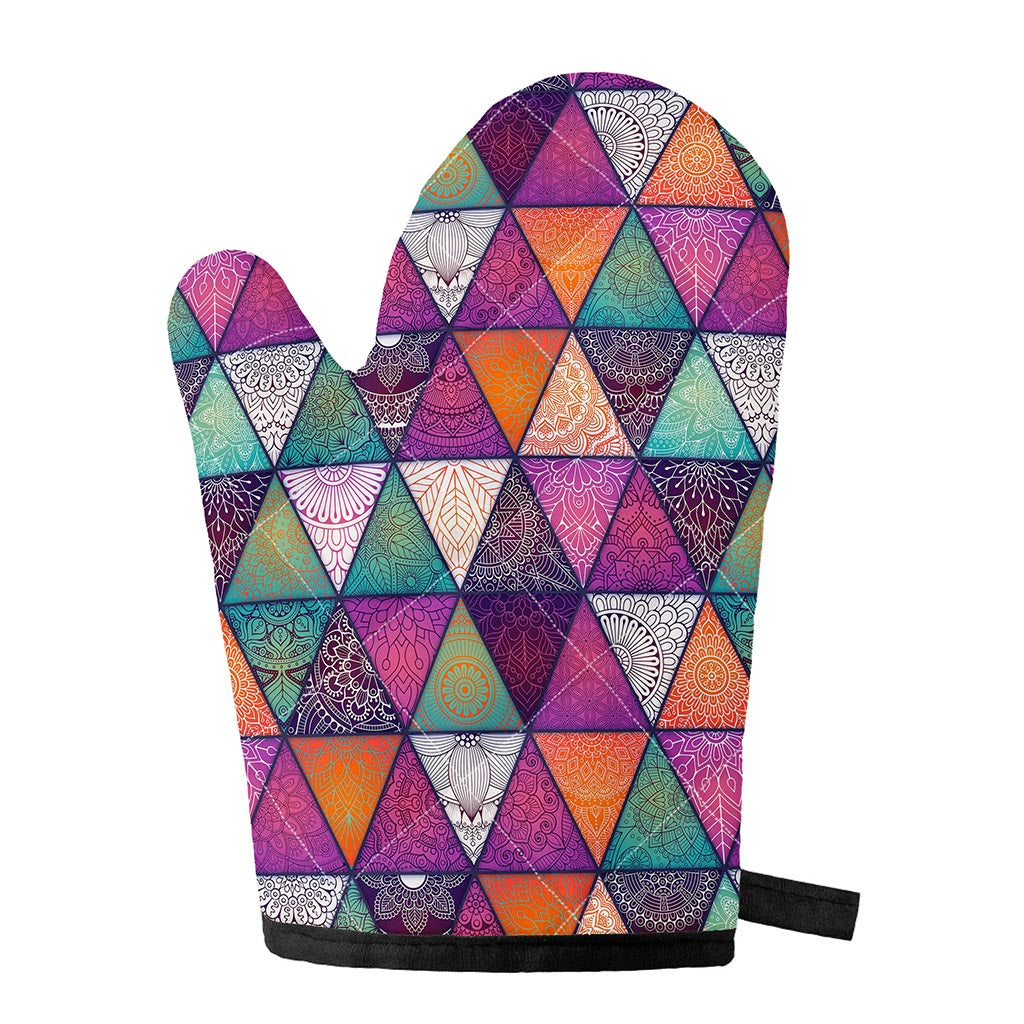 Triangle Bohemian Mandala Pattern Print Single Oven Mitt