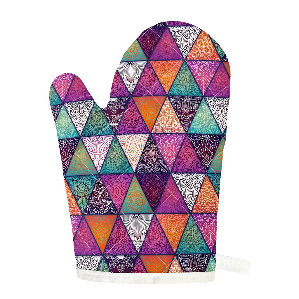 Triangle Bohemian Mandala Pattern Print Single Oven Mitt