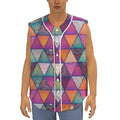 Triangle Bohemian Mandala Pattern Print Sleeveless Baseball Jersey