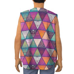 Triangle Bohemian Mandala Pattern Print Sleeveless Baseball Jersey
