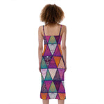 Triangle Bohemian Mandala Pattern Print Slim Fit Midi Cami Dress