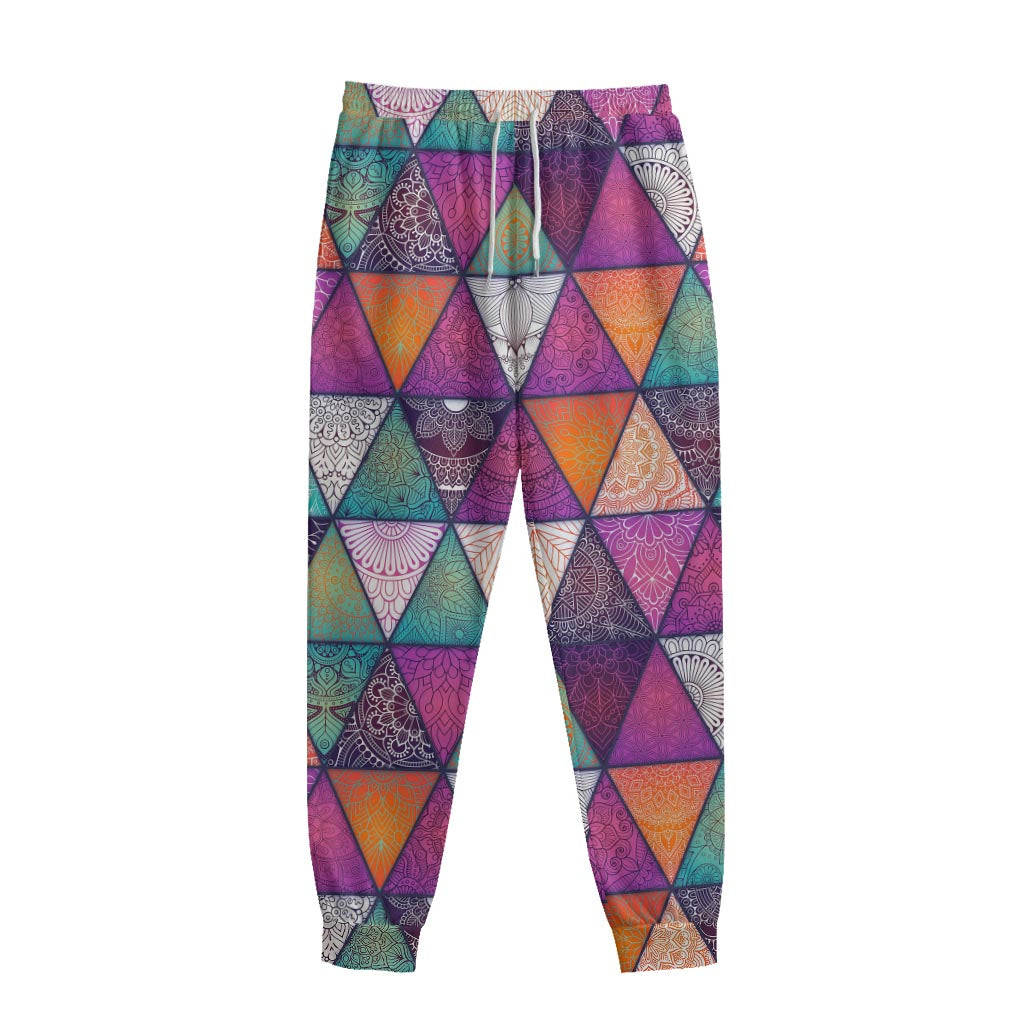 Triangle Bohemian Mandala Pattern Print Sweatpants