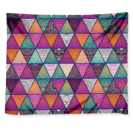 Triangle Bohemian Mandala Pattern Print Tapestry