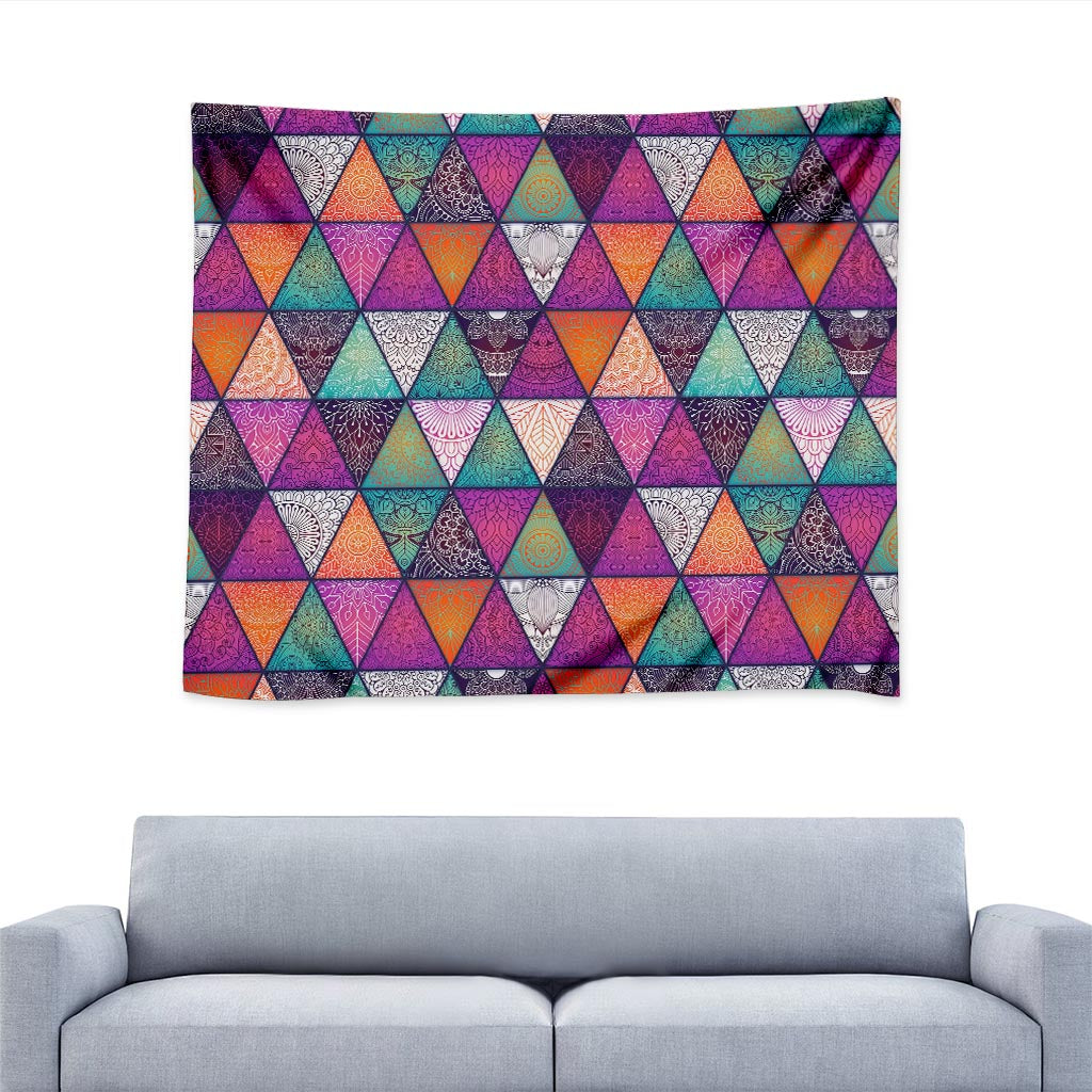 Triangle Bohemian Mandala Pattern Print Tapestry