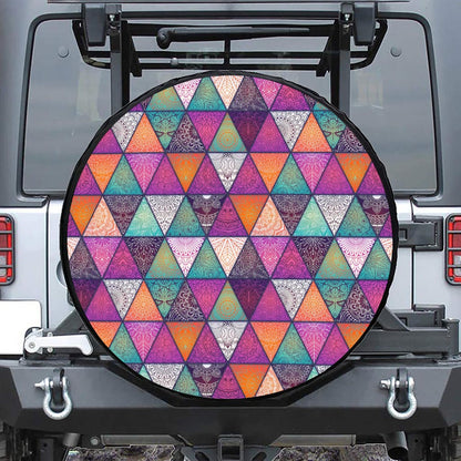 Triangle Bohemian Mandala Pattern Print Tire Cover