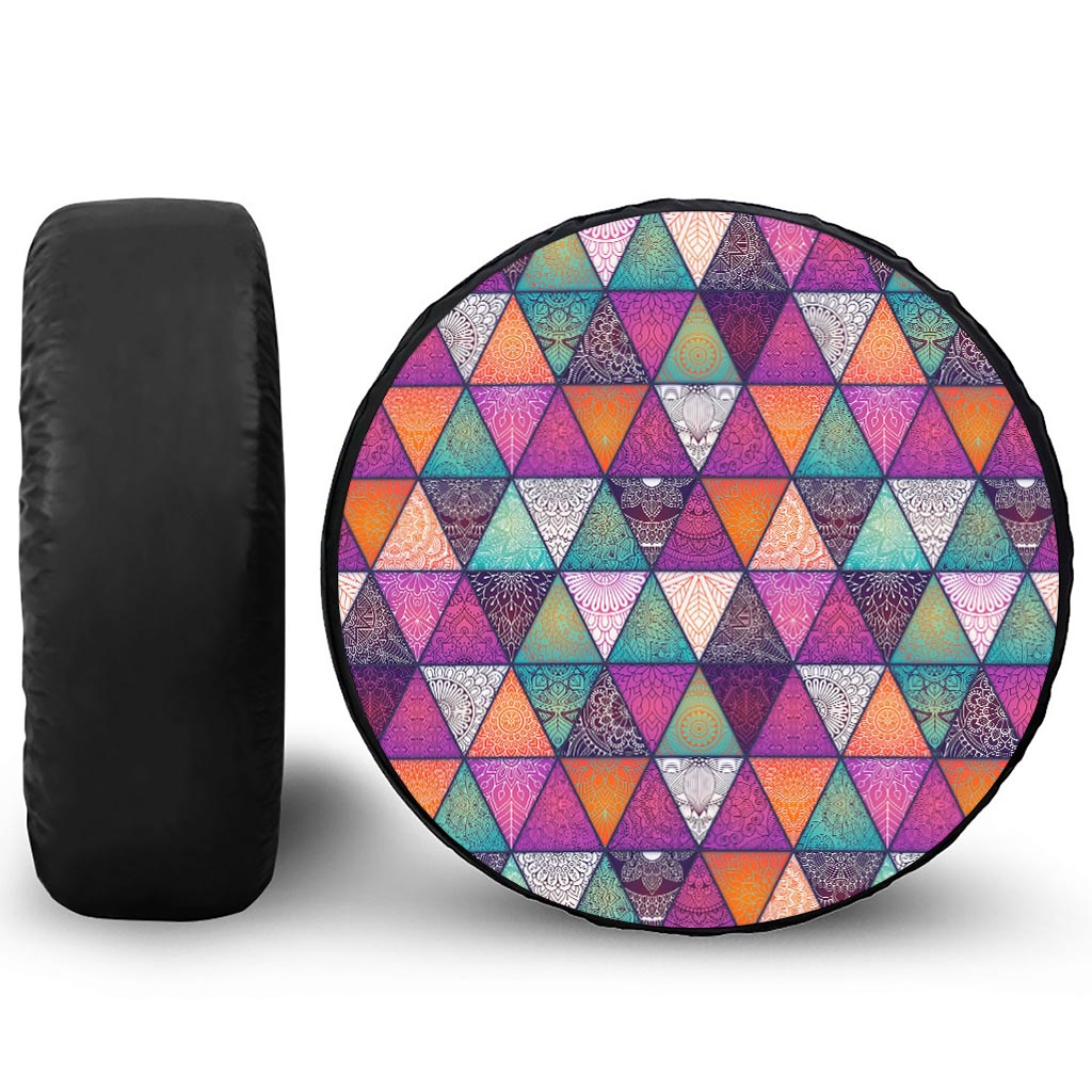 Triangle Bohemian Mandala Pattern Print Tire Cover