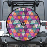 Triangle Bohemian Mandala Pattern Print Tire Cover With Camera Hole