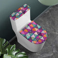 Triangle Bohemian Mandala Pattern Print Toilet Lid And Tank Cover Set