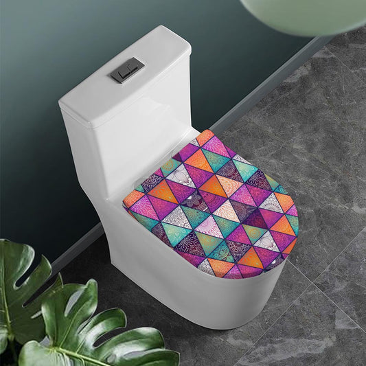 Triangle Bohemian Mandala Pattern Print Toilet Lid Cover