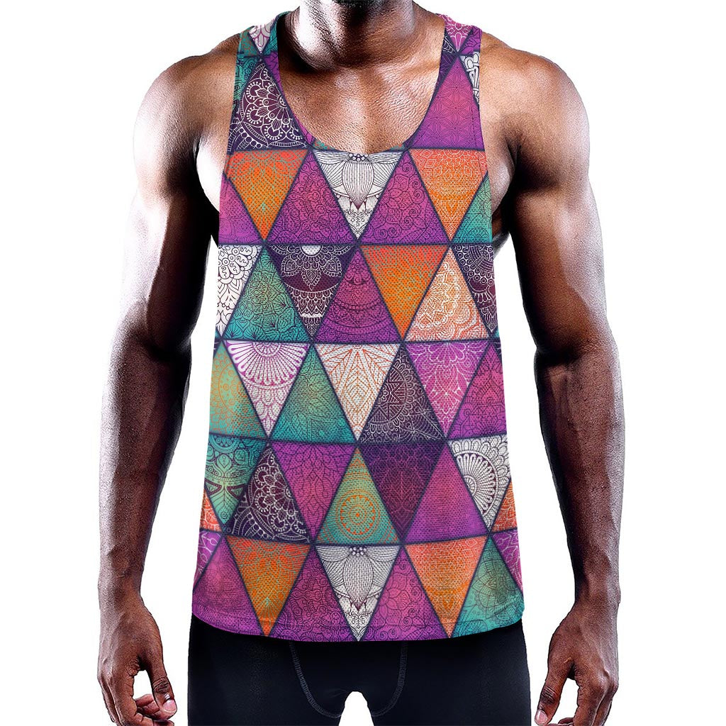Triangle Bohemian Mandala Pattern Print Training Tank Top
