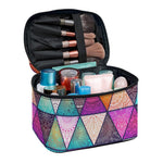 Triangle Bohemian Mandala Pattern Print Travel Makeup Bag