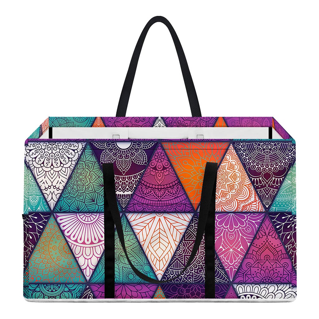 Triangle Bohemian Mandala Pattern Print Utility Tote Bag