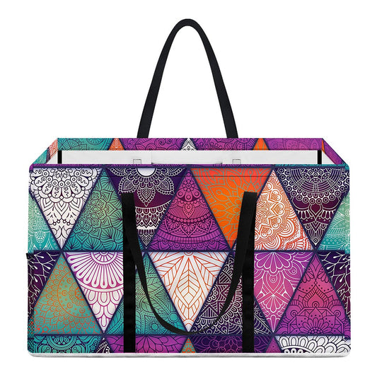 Triangle Bohemian Mandala Pattern Print Utility Tote Bag