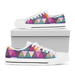 Triangle Bohemian Mandala Pattern Print White Low Top Sneakers