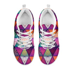 Triangle Bohemian Mandala Pattern Print White Running Shoes