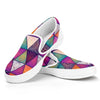 Triangle Bohemian Mandala Pattern Print White Slip On Sneakers