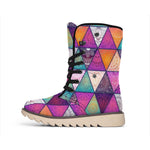 Triangle Bohemian Mandala Pattern Print Winter Boots