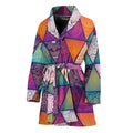 Triangle Bohemian Mandala Pattern Print Women's Bathrobe