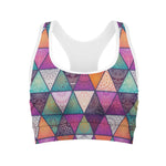 Triangle Bohemian Mandala Pattern Print Women's Sports Bra