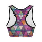 Triangle Bohemian Mandala Pattern Print Women's Sports Bra