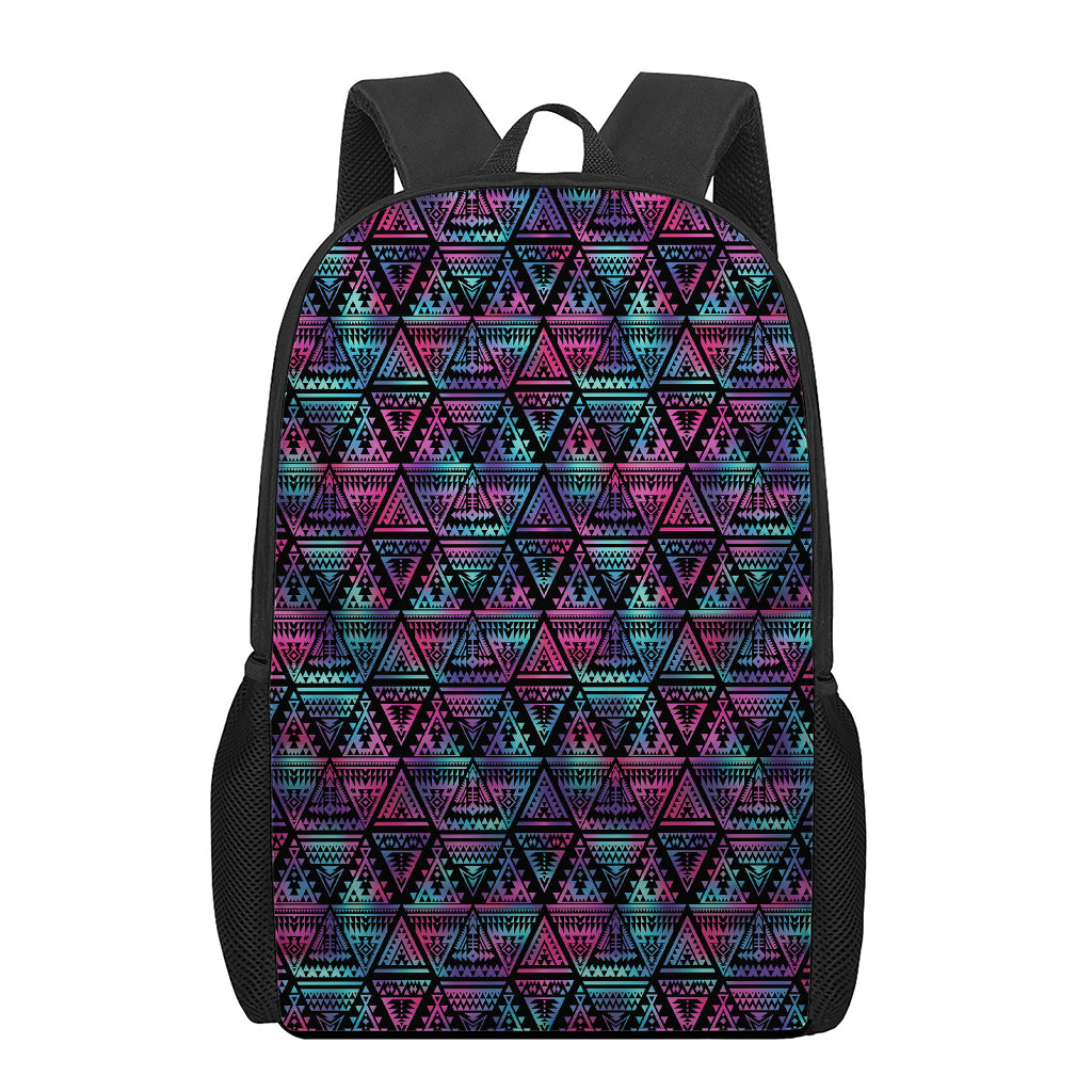 Triangle Ethnic Navajo Pattern Print 17 Inch Backpack
