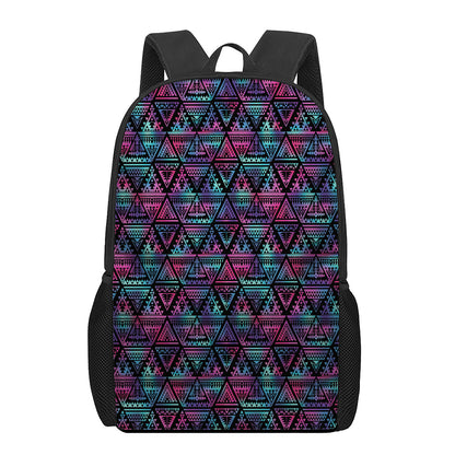Triangle Ethnic Navajo Pattern Print 17 Inch Backpack