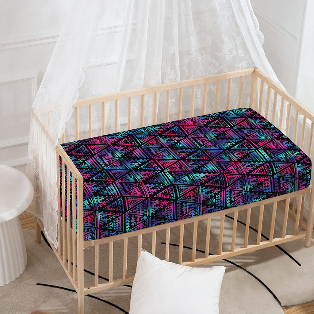 Triangle Ethnic Navajo Pattern Print Baby Crib Sheet
