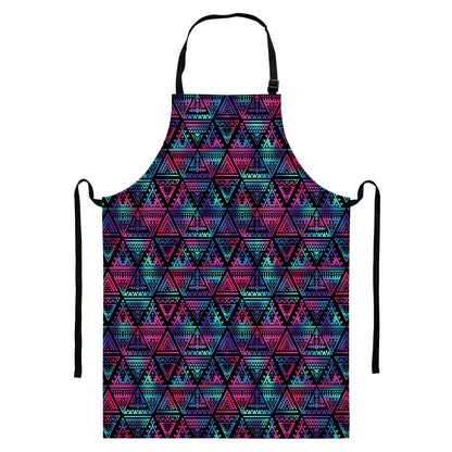 Triangle Ethnic Navajo Pattern Print Bib Apron With Pocket