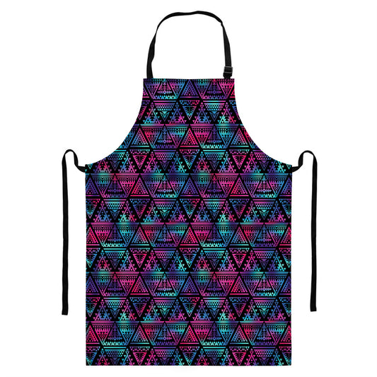 Triangle Ethnic Navajo Pattern Print Bib Apron With Pocket