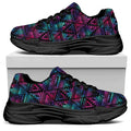 Triangle Ethnic Navajo Pattern Print Black Chunky Shoes