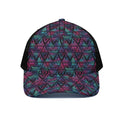 Triangle Ethnic Navajo Pattern Print Black Mesh Trucker Hat