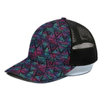 Triangle Ethnic Navajo Pattern Print Black Mesh Trucker Cap