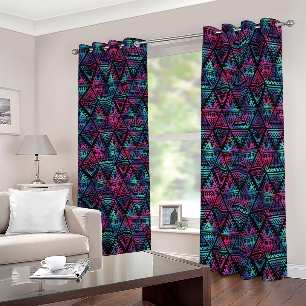 Triangle Ethnic Navajo Pattern Print Blackout Grommet Curtains