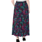 Triangle Ethnic Navajo Pattern Print Chiffon Maxi Skirt