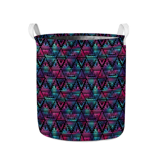 Triangle Ethnic Navajo Pattern Print Collapsible Laundry Basket