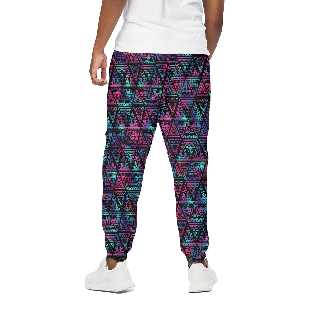 Triangle Ethnic Navajo Pattern Print Cotton Pants