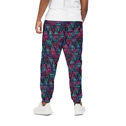 Triangle Ethnic Navajo Pattern Print Cotton Pants