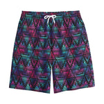 Triangle Ethnic Navajo Pattern Print Cotton Shorts