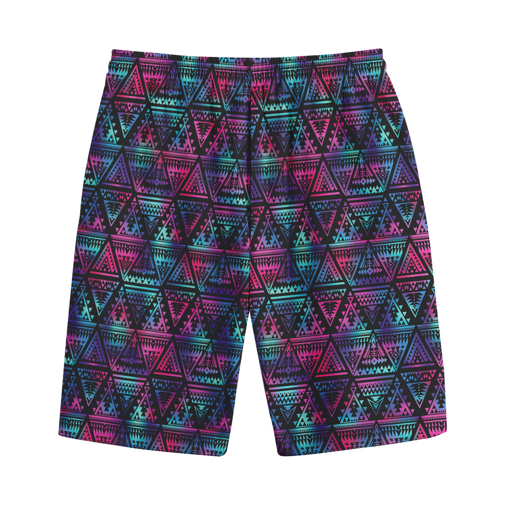Triangle Ethnic Navajo Pattern Print Cotton Shorts
