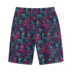 Triangle Ethnic Navajo Pattern Print Cotton Shorts